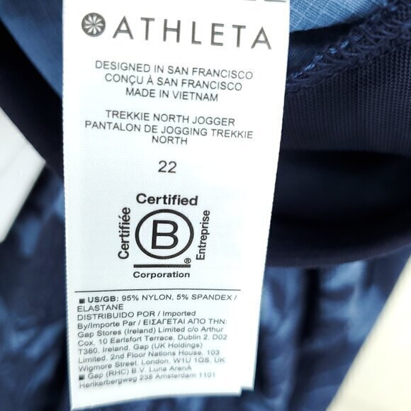 NWT Athleta Trekkie North Jogger 22 Ethereal Bloom Cottage Blue Floral - Picture 13 of 15